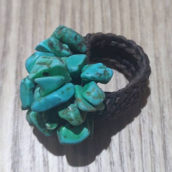 Turquoise coral Boho ring